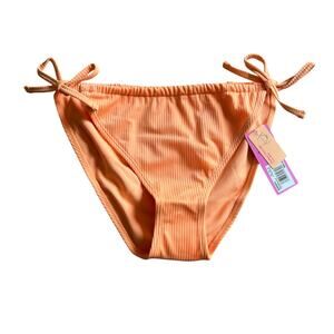 NWT! Juniors' Ninety-Nine° Tunnel Side-Tie Orange Bikini Bottoms Size Large